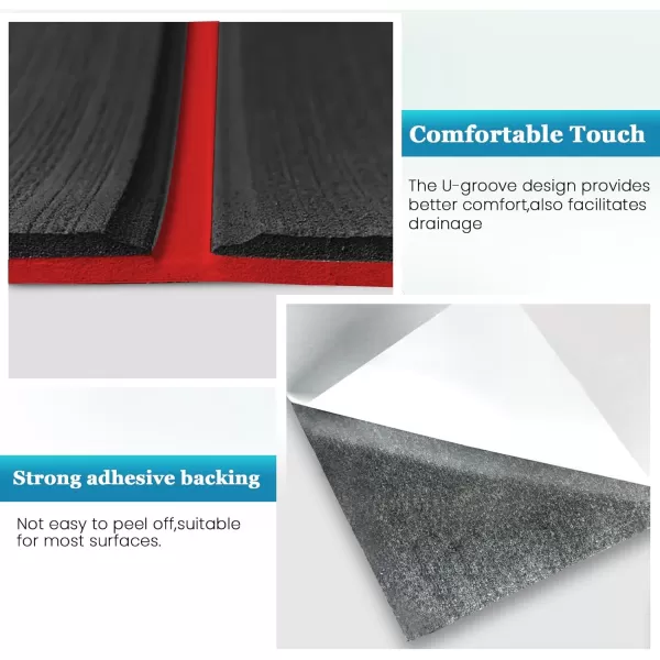 imageKXKZREN Boat Flooring EVA Foam Decking Sheet Faux Teak Marine Mat Marine Carpet Cooler Tops NonSlip SelfAdhesive Flooring for Motorboat RV Yacht Kayak Swim Platform 94quot x 47quot44quot35quot23quot16quotBlack With Red Seam Lines