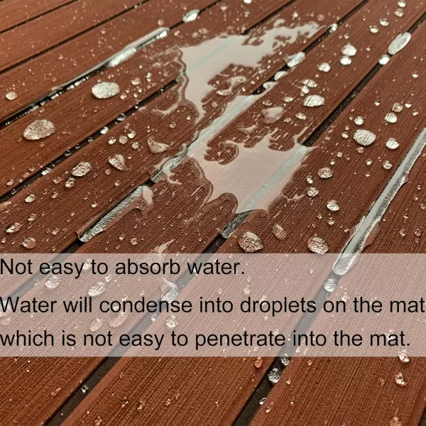 imageKXKZREN Boat Flooring EVA Foam Decking Sheet Faux Teak Marine Mat Marine Carpet Cooler Tops NonSlip SelfAdhesive Flooring for Motorboat RV Yacht Kayak Swim Platform 94quot x 47quot44quot35quot23quot16quotDark Brown With Black Seam Lines