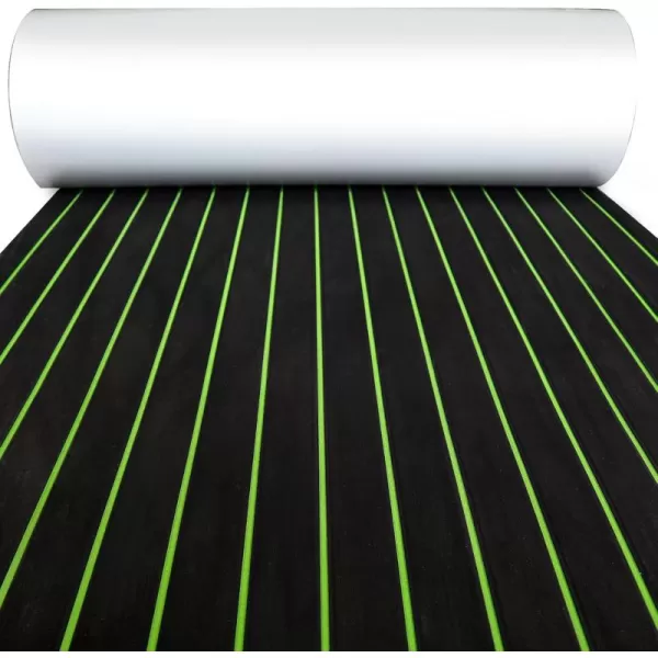 imageKXKZREN Boat Flooring EVA Foam Decking Sheet Faux Teak Marine Mat Marine Carpet Cooler Tops NonSlip SelfAdhesive Flooring for Motorboat RV Yacht Kayak Swim Platform 94quot x 47quot44quot35quot23quot16quotBlack With Green Seam Lines