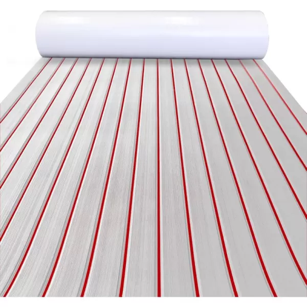 Grey With Red Seam Lines
