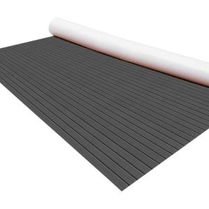 imageKXKZREN EVA Foam Boat Flooring Large Size Faux Teak Marine Boat Mat Flooring 787x787ft  59x787ft SelfAdhesive Decking Sheet for Boats Yacht Motorboat Pontoon Swim PlatformDark Grey With Black Seam