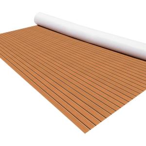 imageKXKZREN EVA Foam Boat Flooring Large Size Faux Teak Marine Boat Mat Flooring 787x787ft  59x787ft SelfAdhesive Decking Sheet for Boats Yacht Motorboat Pontoon Swim PlatformBrown with Black Seam