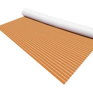 imageKXKZREN EVA Foam Boat Flooring Large Size Faux Teak Marine Boat Mat Flooring 787x787ft  59x787ft SelfAdhesive Decking Sheet for Boats Yacht Motorboat Pontoon Swim PlatformBrown with White Seam