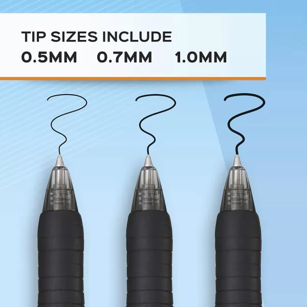 imagePaper Mate Gel Pen Profile Retractable Pen 07mm Black 12 CountBlue