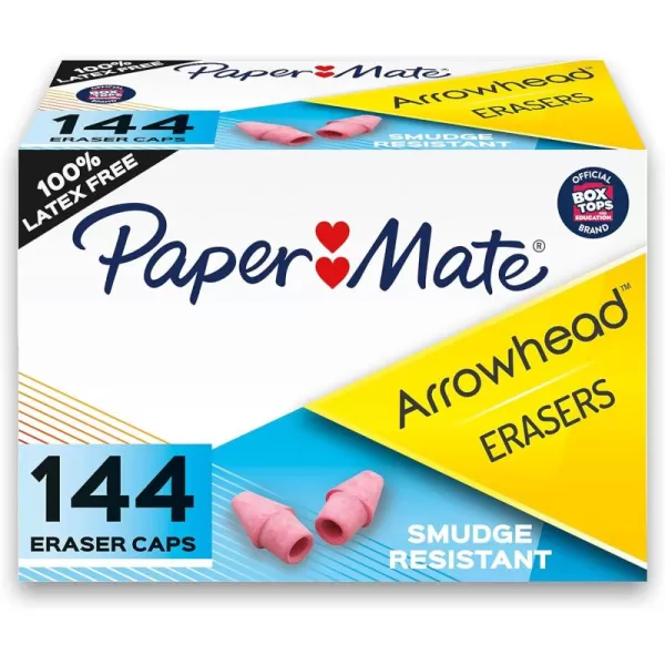 imagePaper Mate Arrowhead Pink Pearl Cap Erasers 144 CountCap Erasers