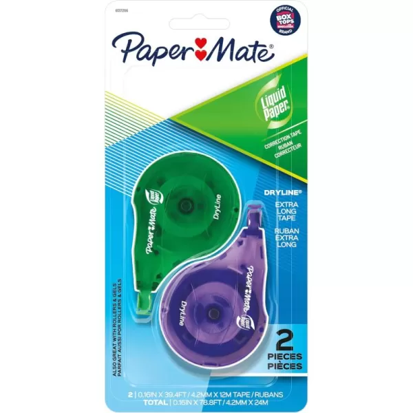 imagePaper Mate Liquid Paper DryLine Extra Long Tape Assorted Colors 10 Count2 Count Pack of 1