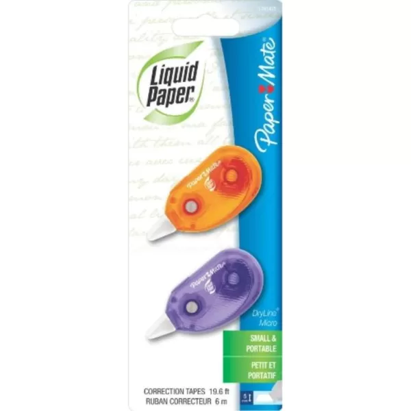 imagePaper Mate Liquid Paper DryLine Micro Correction Tape Assorted Colors 2 Count