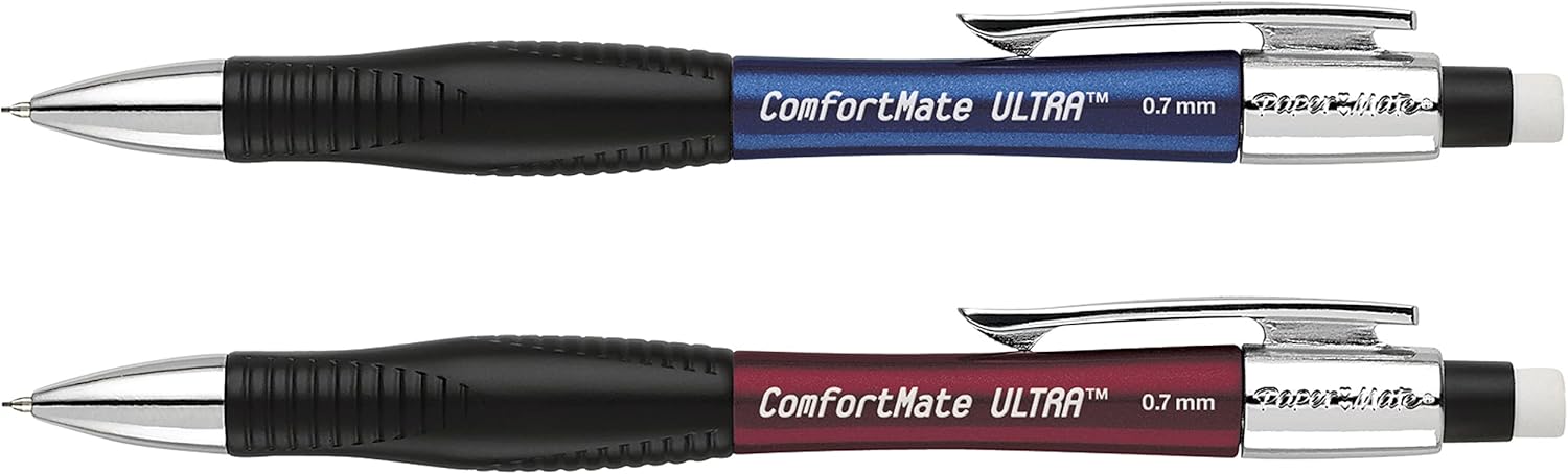 imagePaper Mate Comfort Mate Ultra Mechanical Pencil Set 07mm HB 2 Assorted Colors 2 Count1 Count Pack of 1
