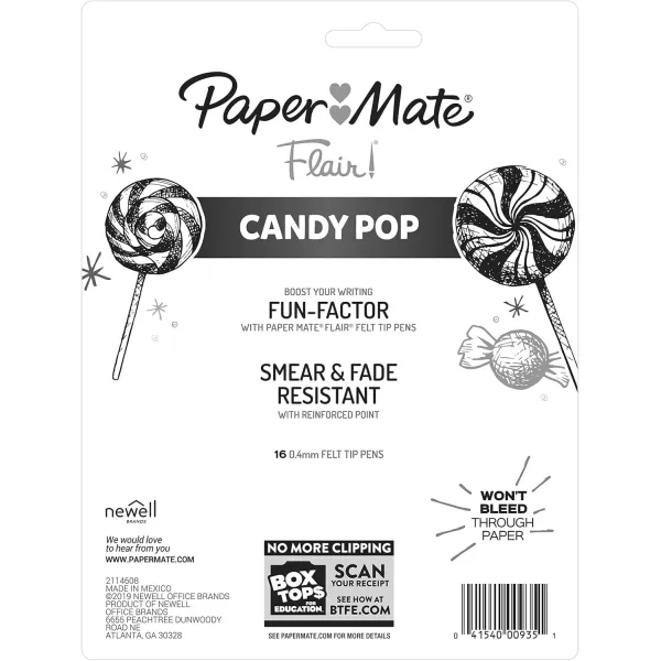 imagePaper Mate Flair Felt Tip Pens Ultra Fine Point Limited Edition Candy Pop Pack Box of 36Packaging may varyCandy Pop
