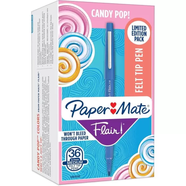 imagePaper Mate Flair Felt Tip Pens  Medium Point 07 Millimeter Marker Pens  Back to School Supplies for Teachers ampamp Students  Assorted Colors 24 Count36 Count Pack of 1
