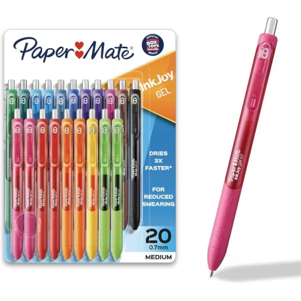 imagePaper Mate InkJoy Pens Gel Pens Medium Point 07mm Assorted 20 Count20 Count Pack of 1