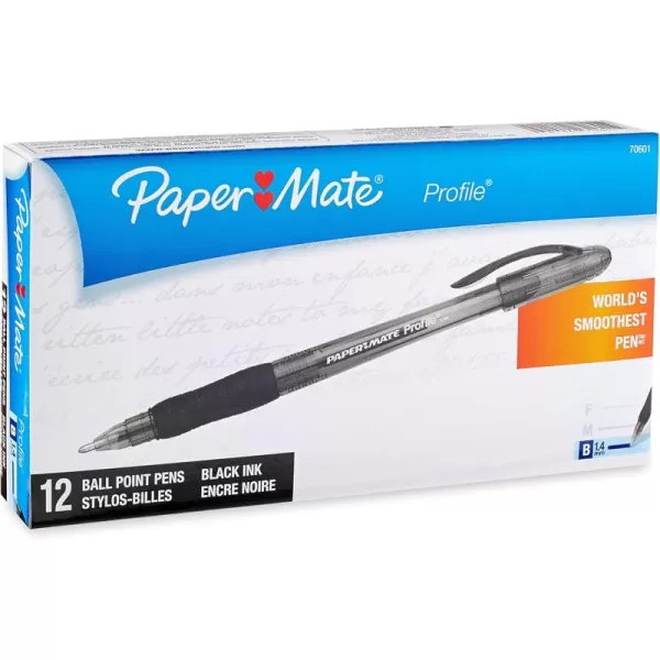 imagePaper Mate Profile Ballpoint Pens Bold 14mm Black 12 Count