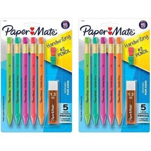 imagePaper Mate Handwriting Triangular Mechanical Pencil Set with Lead ampamp Eraser Refills 13mm Back to School Teacher Supplies Home Sketching Drafting Fun Barrel Colors 8 Count8 Count Pack of 2