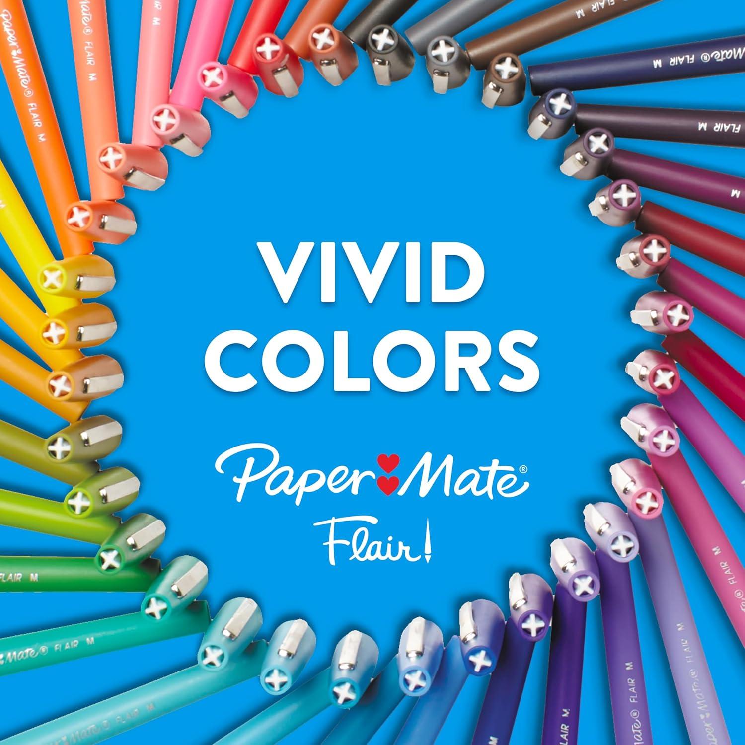 imagePaper Mate Flair Felt Tip Pens Ultimate Pack Features 5 Different Types of Pens Assorted Colors 60 Count