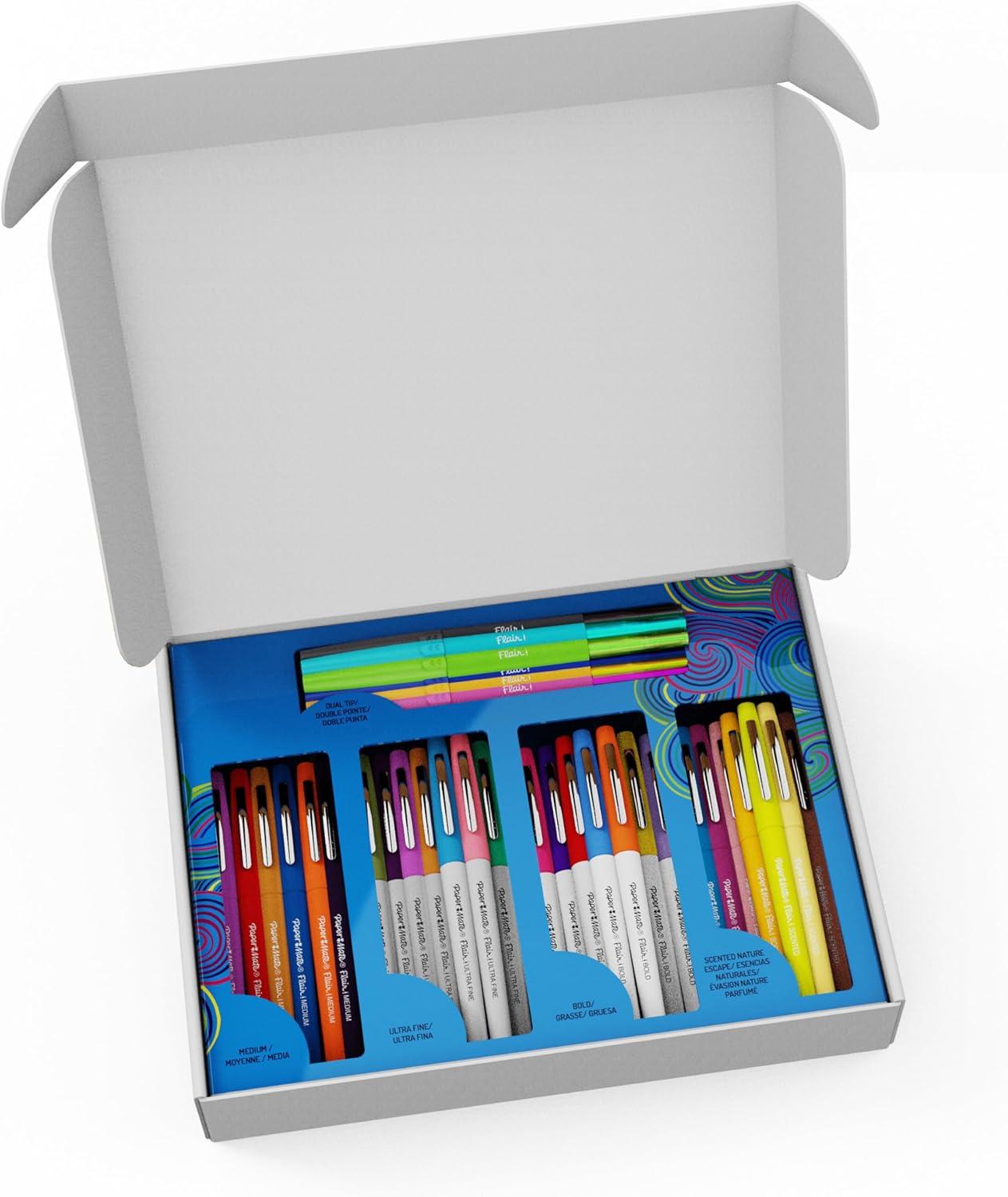 imagePaper Mate Flair Felt Tip Pens Ultimate Pack Features 5 Different Types of Pens Assorted Colors 60 Count