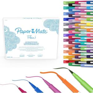 imagePaper Mate Flair Felt Tip Pens Ultimate Pack Features 5 Different Types of Pens Assorted Colors 60 Count