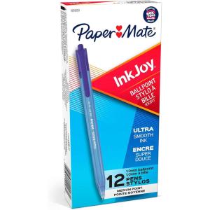 imagePaper Mate InkJoy 100RT Retractable Ballpoint Pens Medium Point Red Box of 12Blue