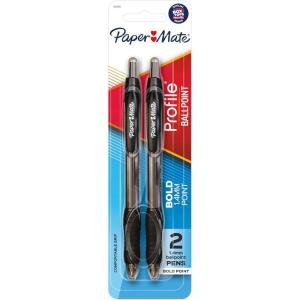imagePaper Mate Profile Ballpoint Pen Retractable Bold 14 Mm Assorted Ink and Barrel Colors 8PackBlack