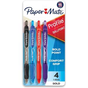 imagePaper Mate Profile Ballpoint Pen Retractable Bold 14 Mm Assorted Ink and Barrel Colors 8Packassorted