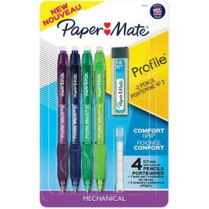 imagePaper Mate Profile Mechanical Pencil Set 07 mm HB 2 Pencil Lead Assorted 4PK