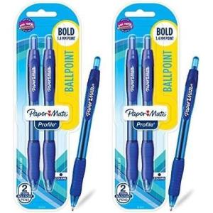 imagePaper Mate Profile Retractable Ballpoint Pens Bold 14mm Blue 2 Count2Count