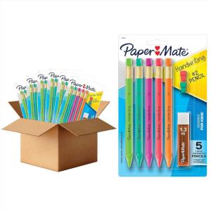 image:imagePaper Mate Handwriting Triangular Mechanical Pencil Set with Lead amp Eraser Refills 13mm Fun Barrel Colors 6 Packs 30 Pencils Total  Back to School Teacher Supplies Home Kids Writing30 count
