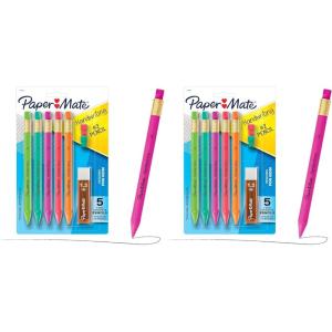 image:imagePaper Mate Handwriting Triangular Mechanical Pencil Set with Lead amp Eraser Refills 13mm Fun Barrel Colors 6 Packs 30 Pencils Total  Back to School Teacher Supplies Home Kids Writing10 count