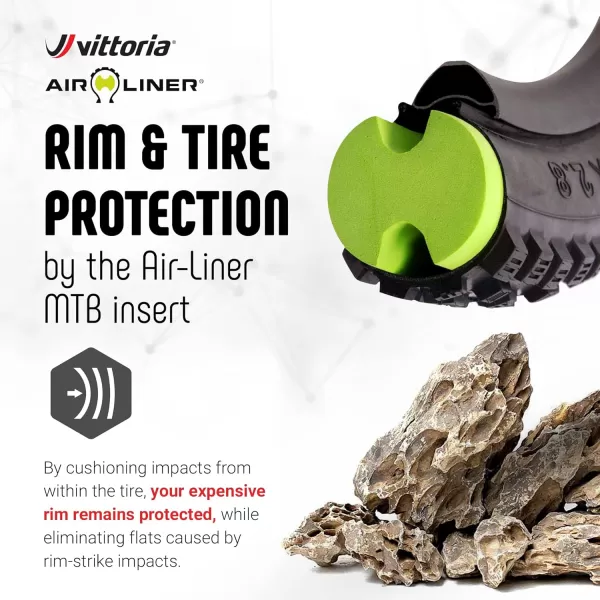 imageVittoria AirLiner MTB Insert for TubelessReady Mountain Bike Tires Provides 1 Hour of Run Flat Use Compatible with All Wheels Up to 29quotSmall