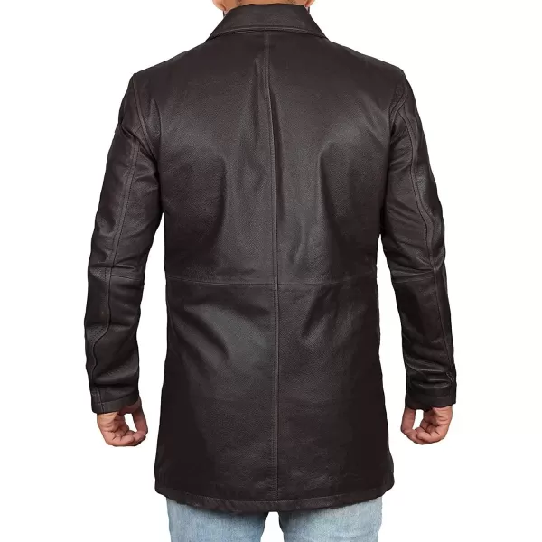 imageBlingsoul Leather Coats for Men  Vintage Style Long Leather Jacket MenBrown  Super Leather Coat