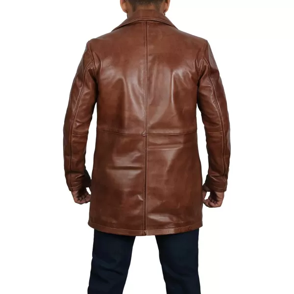 imageBlingsoul Leather Coats for Men  Vintage Style Long Leather Jacket MenSuper  Tan Leather Jacket