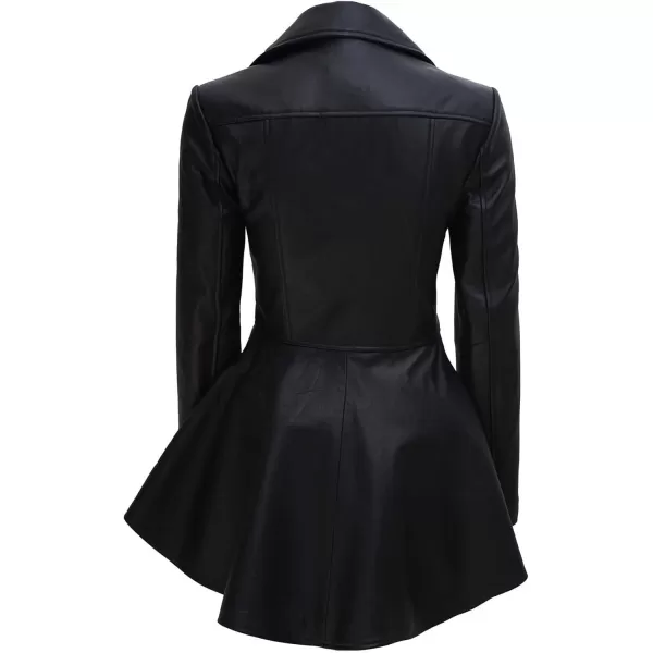 imageBlingsoul Leather Jackets For Women  Real Lambskin Womens Motorcycle Leather JacketClarissa Peplum  Black Jacket