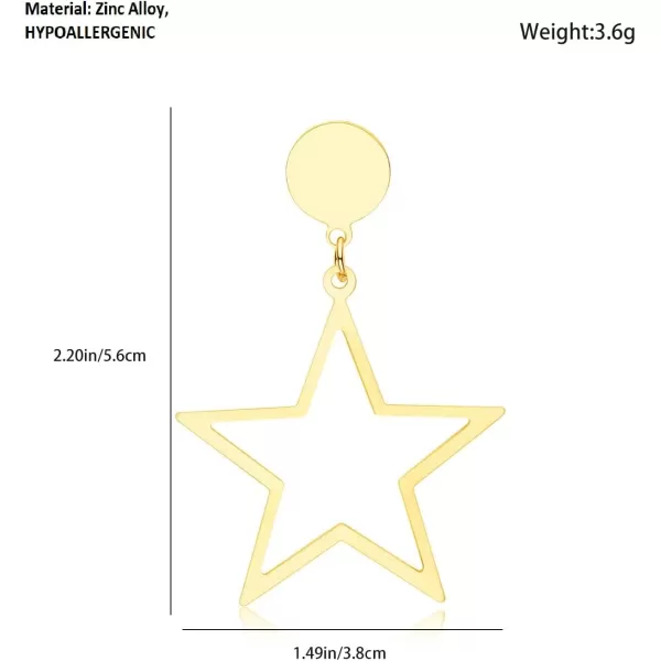 imageBlingsoul Star Earrings  Elegant Silver and Gold Dangle Style Hollow Star Shaped Earrings for Women  Star Huggies EarringsStar Earrings  Gold