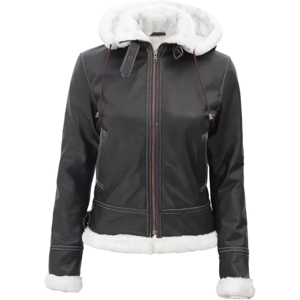 imageBlingsoul Womens Leather Jacket  Real Leather Winter Jackets for WomenBrown  Mary Shearling Jacket