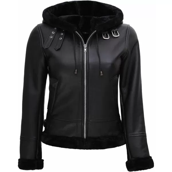 imageBlingsoul Womens Leather Jacket  Real Leather Winter Jackets for WomenGrace  Black Jacket