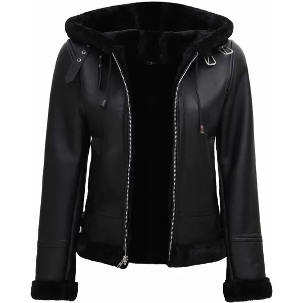 imageBlingsoul Womens Leather Jacket  Real Leather Winter Jackets for WomenGrace  Black Jacket