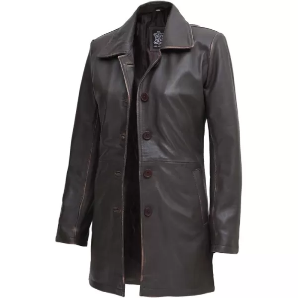 Santiago - Brown Leather Coat