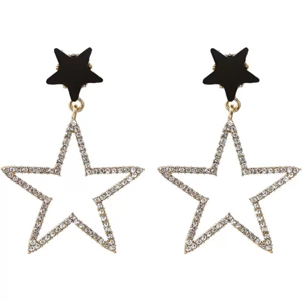 imageBlingsoul Star Earrings  Elegant Silver and Gold Dangle Style Hollow Star Shaped Earrings for Women  Star Huggies EarringsStar Hoop Earrings  Silver