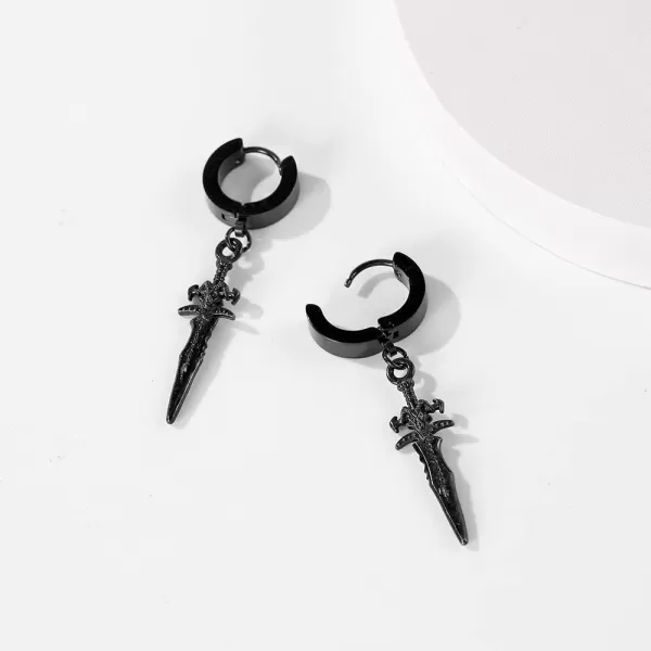 imageBlingsoul Dragon Earrings for Women  Black Dangle Sword Earrings Spike Jewelry Gifts for WomenSword Earrings