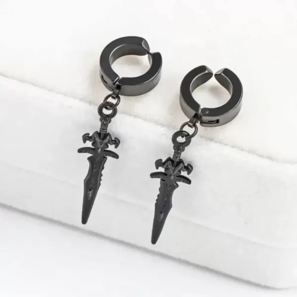 imageBlingsoul Dragon Earrings for Women  Black Dangle Sword Earrings Spike Jewelry Gifts for WomenSword Earrings