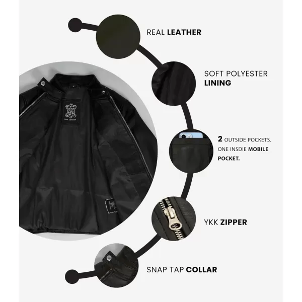 imageBlingsoul Leather Jacket Women  Cafe Racer Real Lambskin Womens Leather JacketAmy  Black Jacket