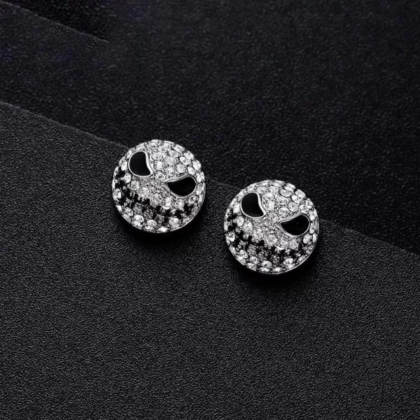 imageBlingsoul Mare Night Horror Skull Earrings  Before Christmas Skellington Crystal Pave JewelryMare Night Earrings