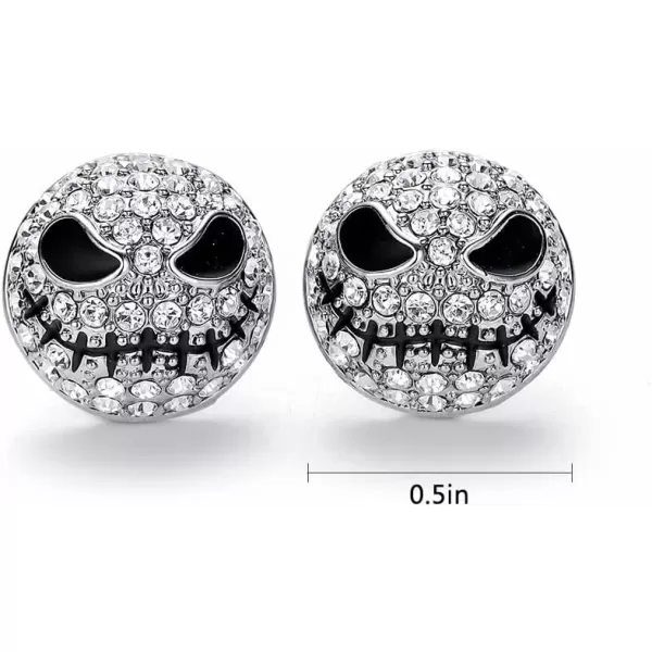 imageBlingsoul Mare Night Horror Skull Earrings  Before Christmas Skellington Crystal Pave JewelryMare Night Earrings