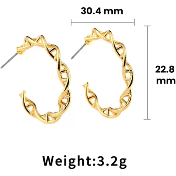 imageBlingsoul 14K Gold Plated Lightweight Gold Hoops Earrings  Small Hoop Earrings for WomenDNA Hoop