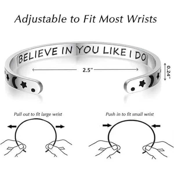 imageBlingsoul Elegant Bracelets for Women  98quot Adjustable Bracelet for Women Inspired Jewelry GiftBelieve in you like I do