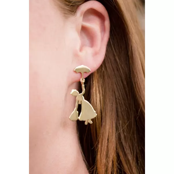 imageBlingsoul Mary Dangle Earrings  Poppins Flying Umbrella Fashion Earring for WomenPopps Gold Earrings