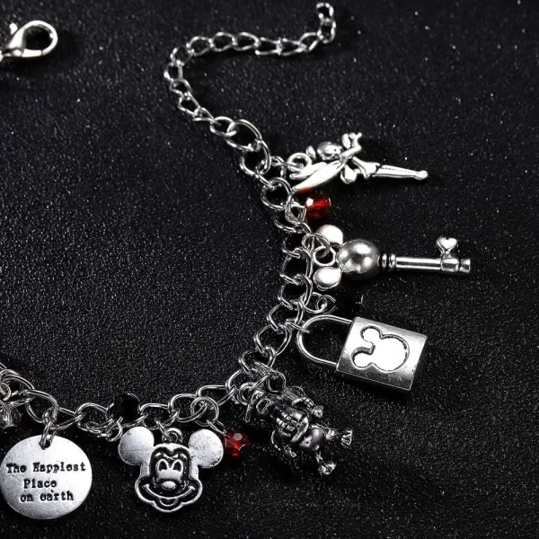 imageBlingsoul Movies Charm Bracelet  Trendy Adjustable Gold and Sterling Silver Charm Bracelets for WomenMickey Charm Bracelet