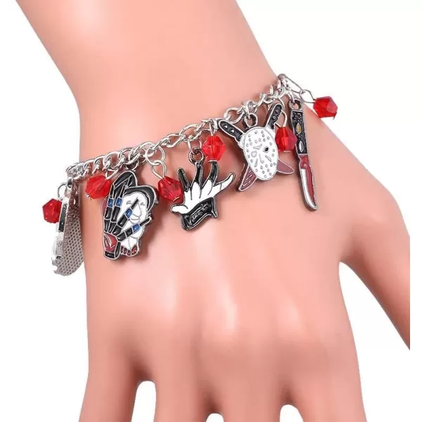 imageBlingsoul Womens Charm Bracelets  Horror Movies Jewelry Merchandise for WomenHorror Charm Bracelet