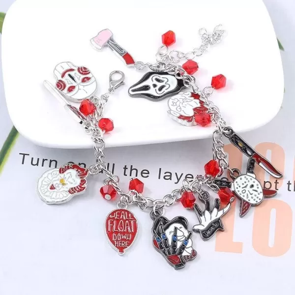 imageBlingsoul Womens Charm Bracelets  Horror Movies Jewelry Merchandise for WomenHorror Charm Bracelet