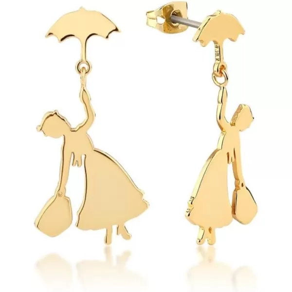 imageBlingsoul Mary Dangle Earrings  Poppins Flying Umbrella Fashion Earring for WomenPopps Gold Earrings