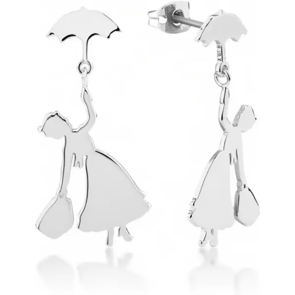 imageBlingsoul Mary Dangle Earrings  Poppins Flying Umbrella Fashion Earring for WomenPopps Silver Earrings